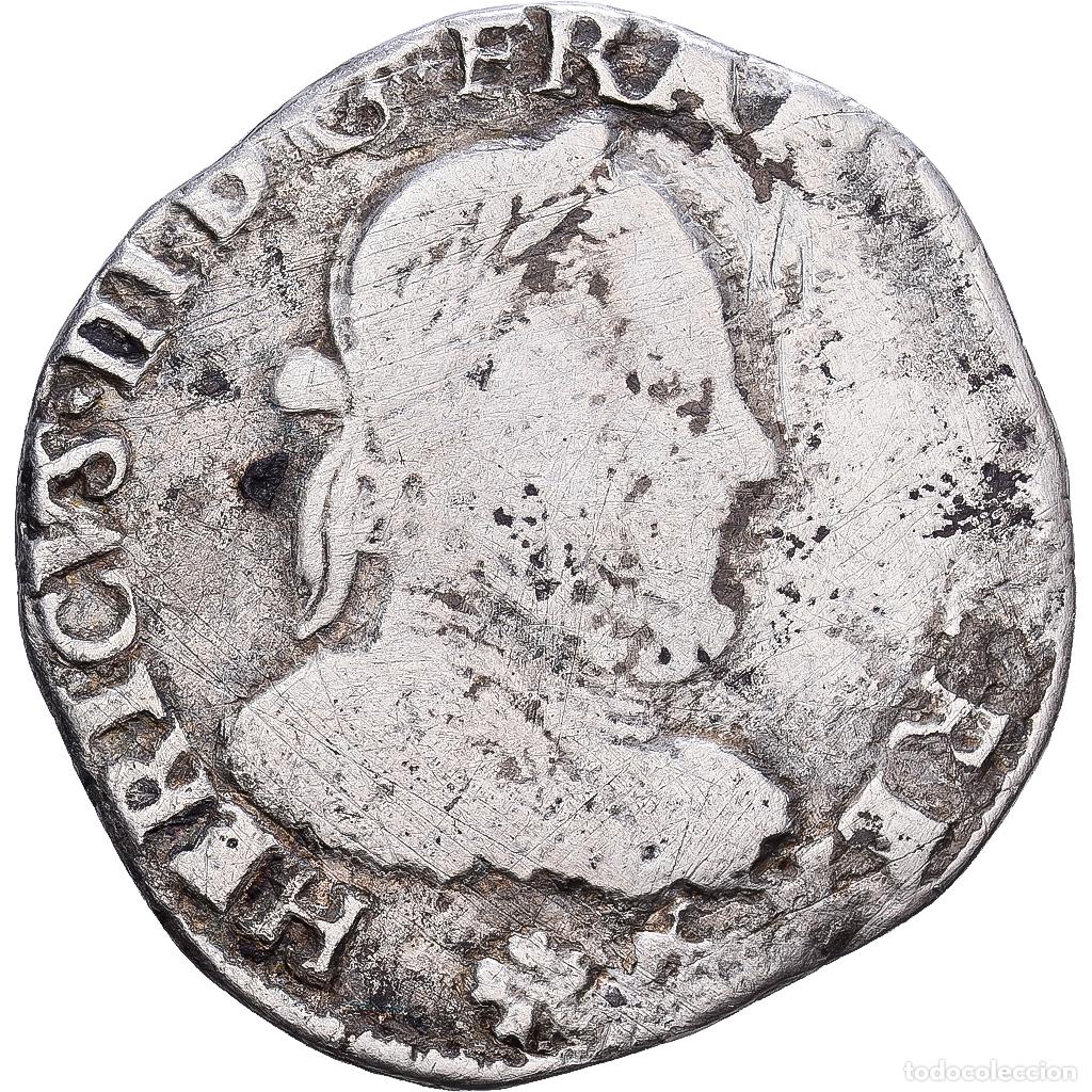 Monedas antiguas de Europa: [#1215185] Francia, Teston, 1576, Bayonne, Plata, BC+, Sombart:4654