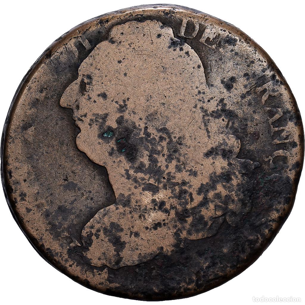 Monedas antiguas de Europa: [#1214560] Francia, Louis XVI, 2 Sols, Uncertain date, Paris, Bronce, BC, Gadoury:25