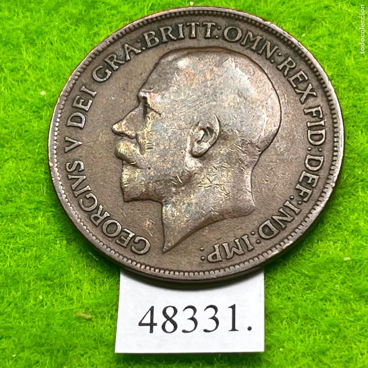 Monedas antiguas de Europa: UK, 1 penique 1916, Inglaterra