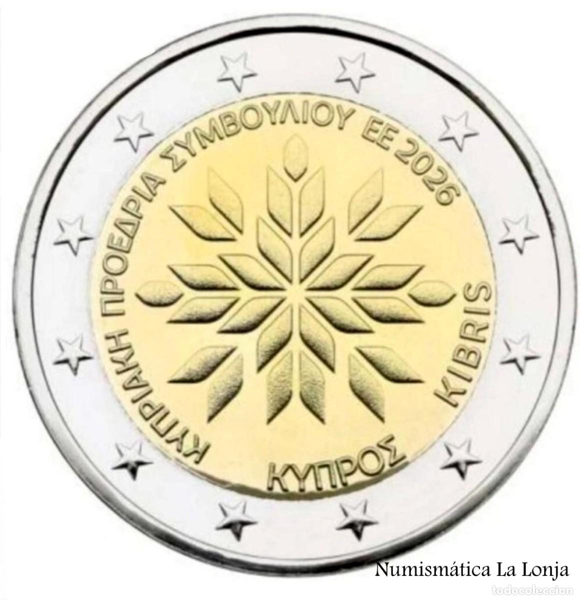 Monedas antiguas de Europa: Chipre 2 Euros 2026 Conmemorativa Presidencia UE Km Nuevo Sc Unc