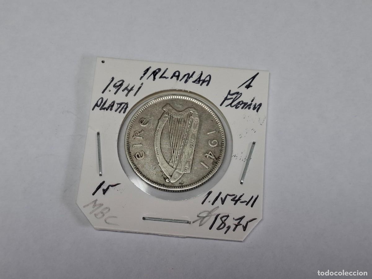 Monedas antiguas de Europa: 1 FLORIN de PLATA de 1941 KM 15 IRLANDA en MBC