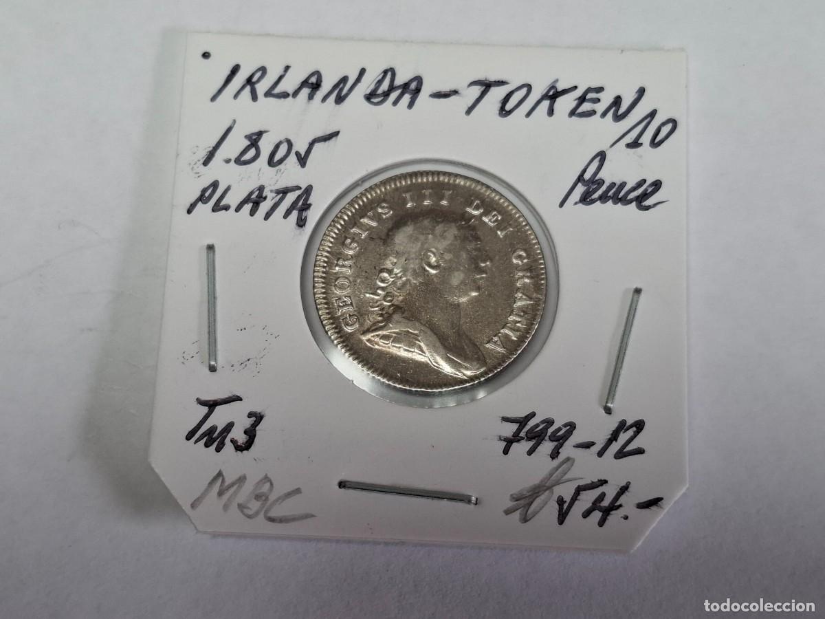 Monedas antiguas de Europa: 10 PENCE de PLATA de 1805 KM tn&middot; IRLANDA-TOKEN en MBC