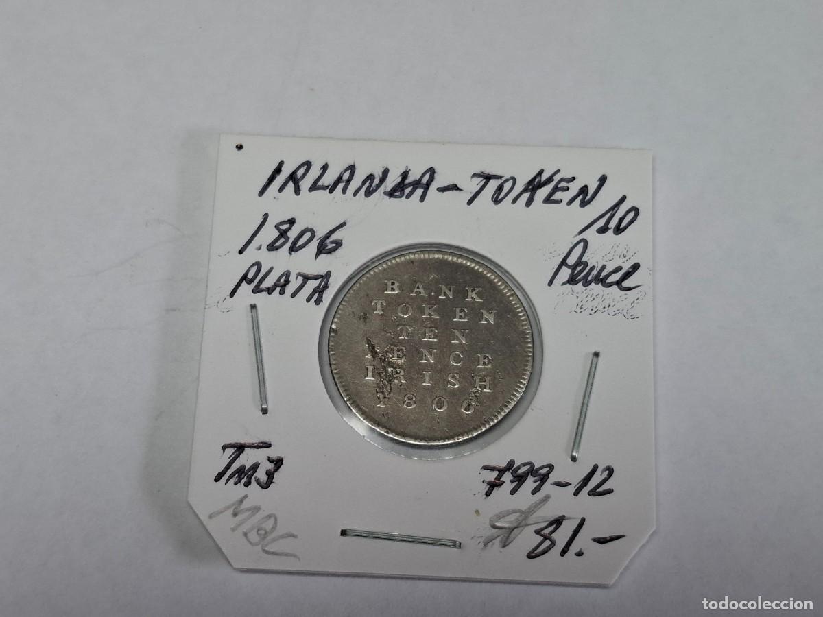 Monedas antiguas de Europa: 10 PENCE de PLATA de 1806 KM tn3&middot; IRLANDA-TOKEN en MBC