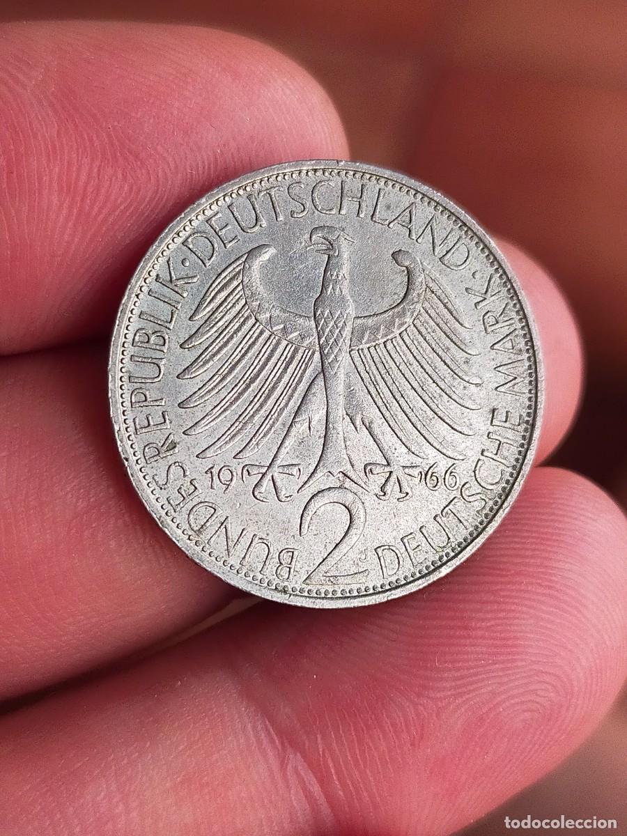 Monedas antiguas de Europa: MONEDA DE 2 DOS MARCOS MARKS ALEMANIA 1966 CECA J MUY BUENA CONSERVACION 1858 1947 MAX PLANCK