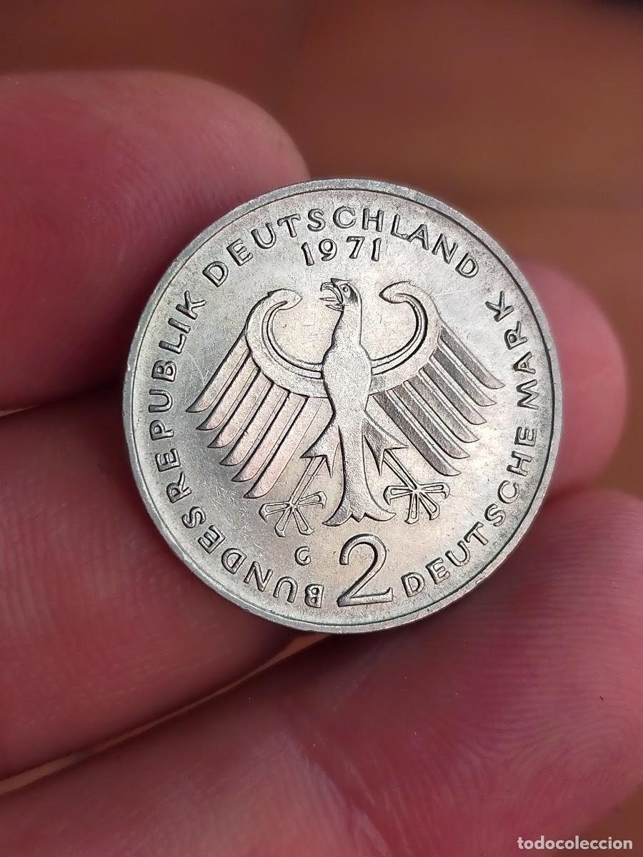 Monedas antiguas de Europa: MONEDA DE 2 DOS MARCOS MARKS ALEMANIA 1971 CECA G MUY BUENA CONSERVACION 1949 1969 Theodor Heuss