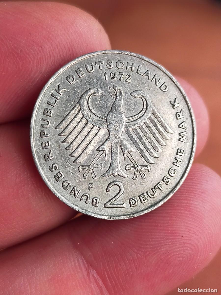 Monedas antiguas de Europa: MONEDA DE 2 DOS MARCOS MARKS ALEMANIA 1972 CECA F MUY BUENA CONSERVACION 1949 1969 Theodor Heuss
