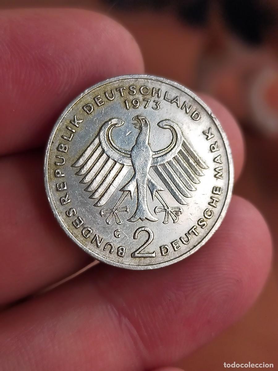 Monedas antiguas de Europa: MONEDA DE 2 DOS MARCOS MARKS ALEMANIA 1973 CECA G MUY BUENA CONSERVACION 1949 1969 Theodor Heuss