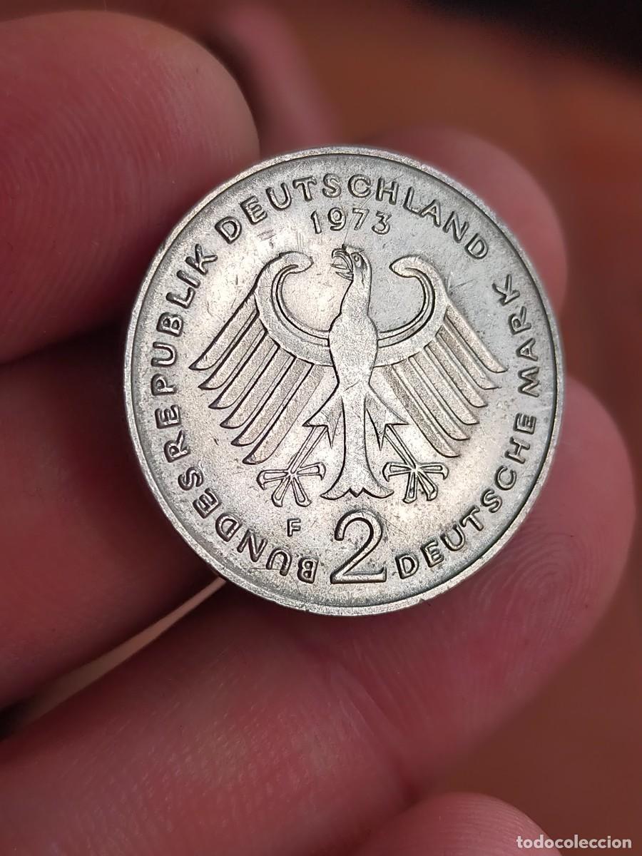 Monedas antiguas de Europa: MONEDA DE 2 DOS MARCOS MARKS ALEMANIA 1973 CECA F MUY BUENA CONSERVACION 1949 1969 Theodor Heuss