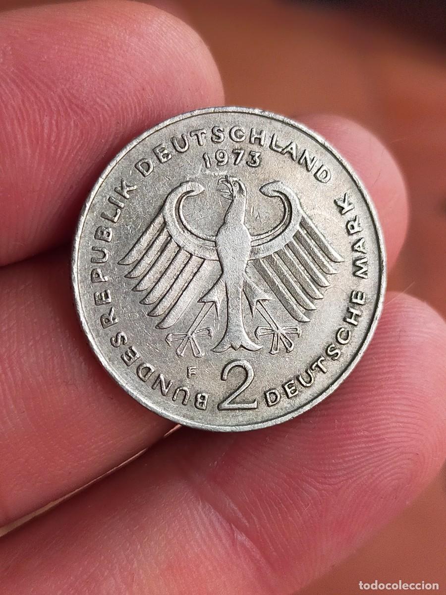 Monnaies anciennes de Europe: MONEDA DE 2 DOS MARCOS MARKS ALEMANIA 1973 CECA F MUY BUENA CONSERVACION 1949 1969 Konrad Adenauer