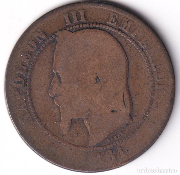Monedas antiguas de Europa: FRANCIA - MONEDA - 10 CENTIMOS - NAPOLEON III - 1862 A - COBRE