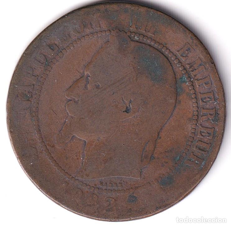 Monedas antiguas de Europa: FRANCIA - MONEDA - 10 CENTIMOS - NAPOLEON III - 1865 B - COBRE