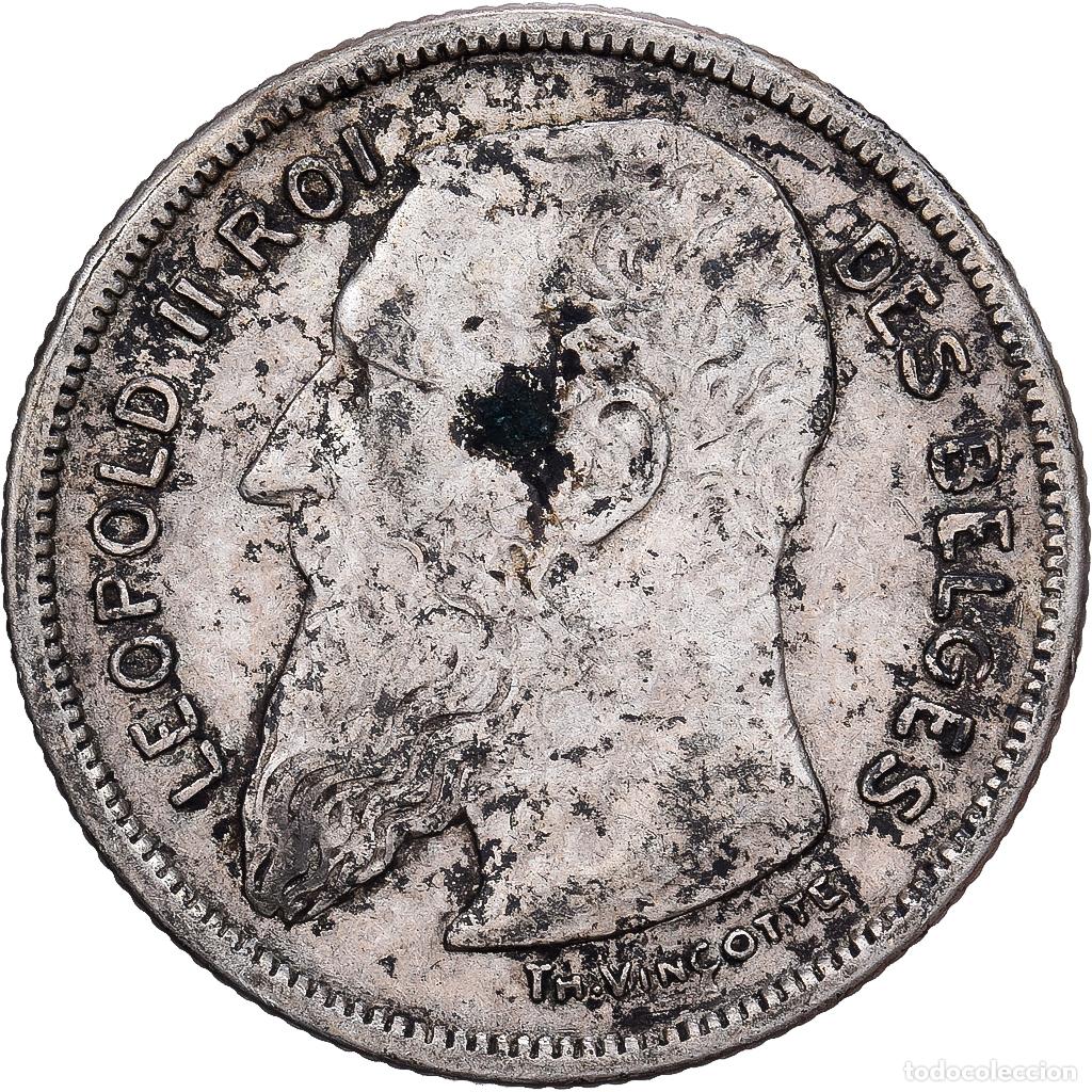 Monedas antiguas de Europa: [#1214563] B&eacute;lgica, Leopold II, 2 Francs, 2 Frank, 1904, Plata, BC+, KM:58.1