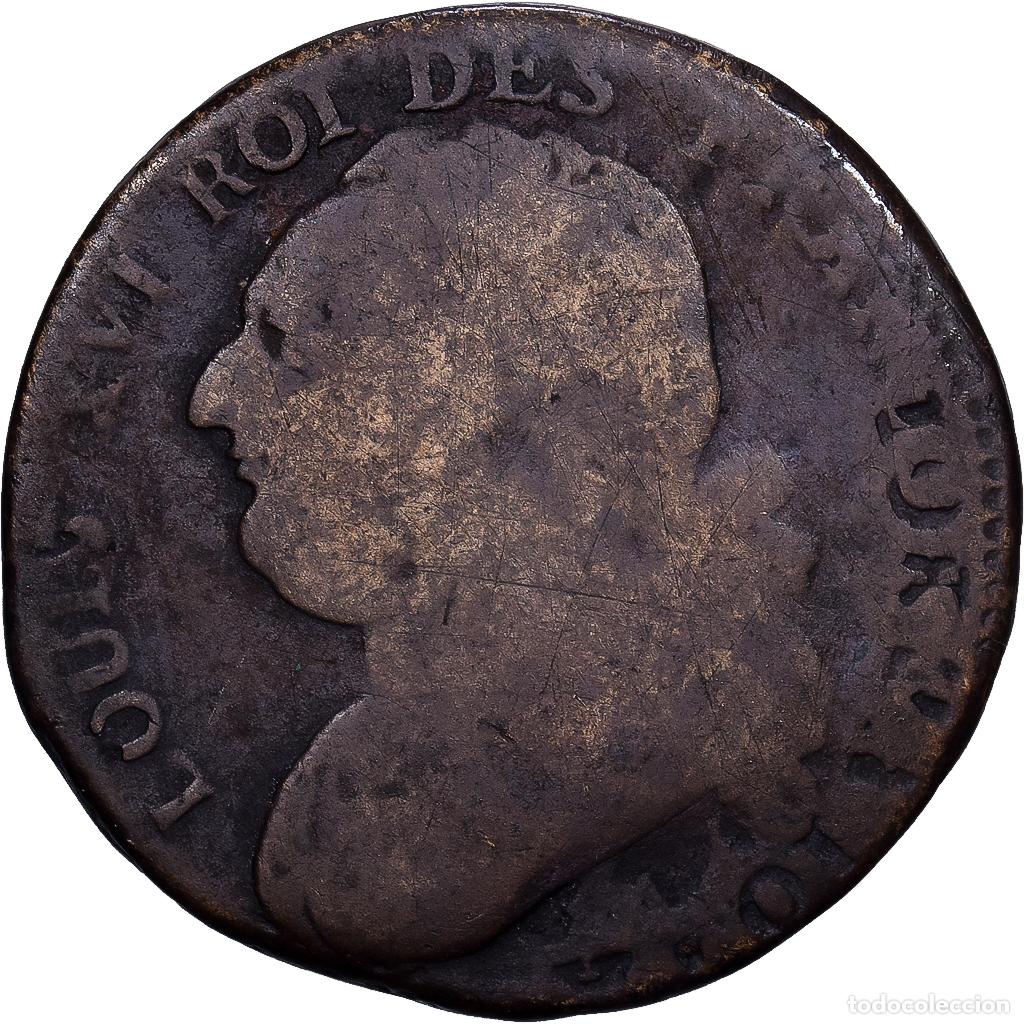 Monedas antiguas de Europa: [#1214564] Francia, Louis XVI, 12 Deniers, 1792 / AN 4, Paris, M&eacute;tal de cloche, BC