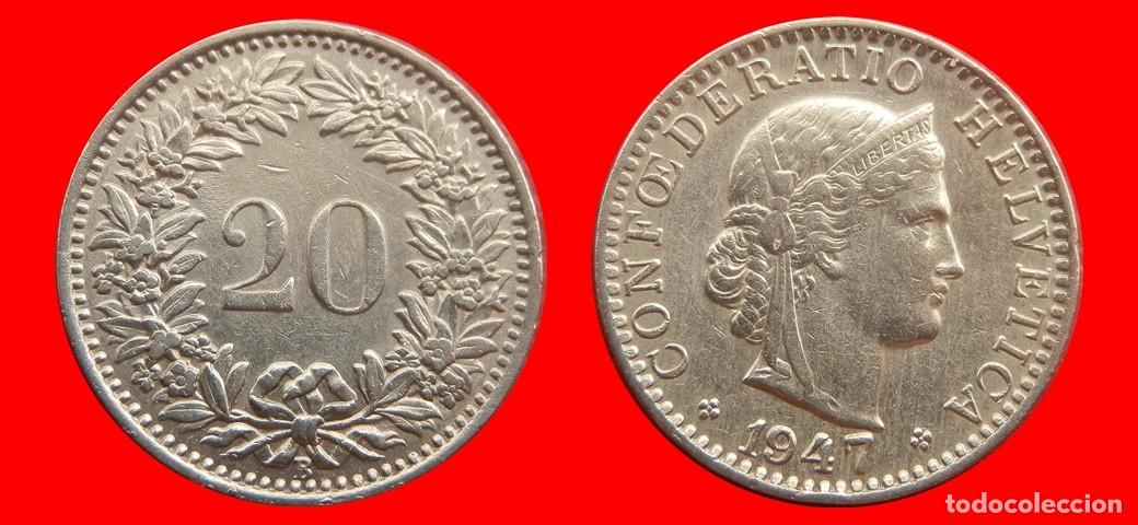 Monedas antiguas de Europa: 20 RAPPEN 1947 SUIZA-152988