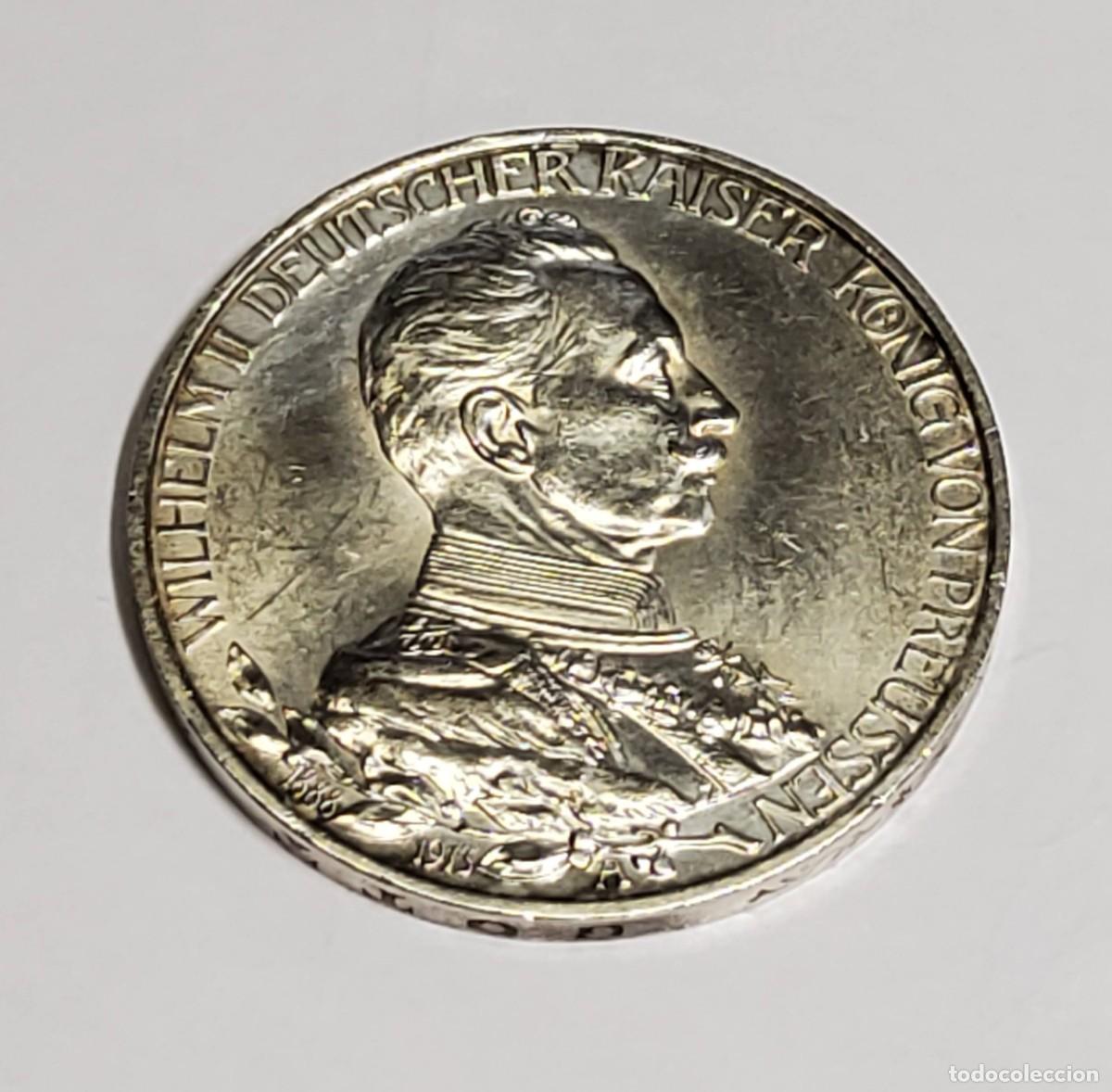 Monedas antiguas de Europa: 3 MARCOS DE PLATA DE ALEMANIA DEL A&Ntilde;O 1913-A.SIN CIRCULAR