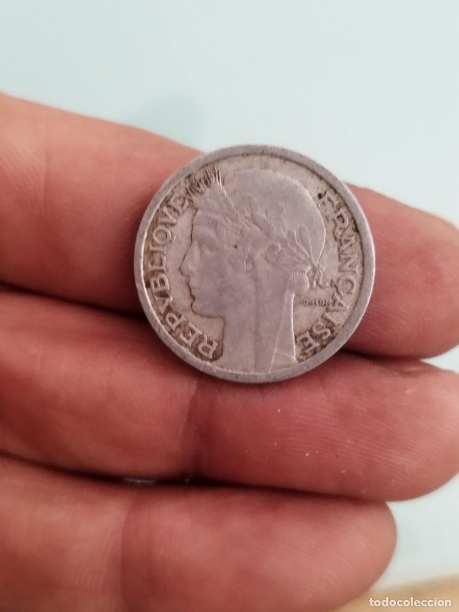 Monedas antiguas de Europa: Moneda de Francia 1 franco de 1947, republica francesa.