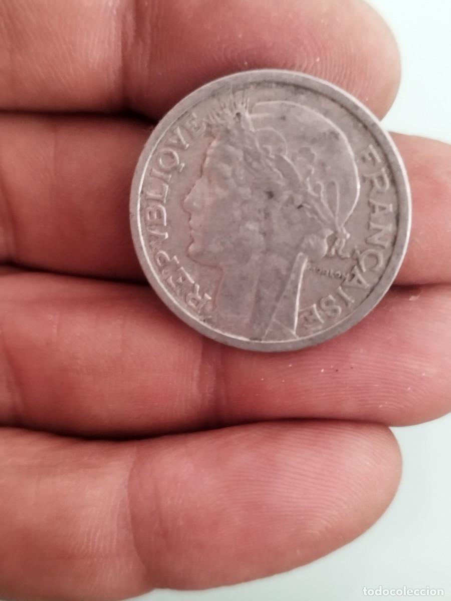 Monedas antiguas de Europa: Moneda francesa de 2 francos franceses 1958.