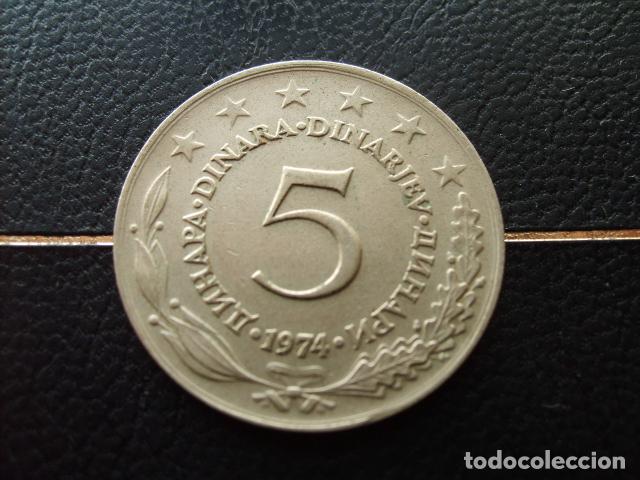 Monedas antiguas de Europa: YUGOSLAVIA 5 DINARA 1974