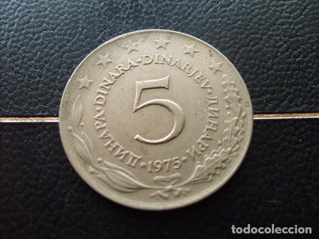 Monedas antiguas de Europa: YUGOSLAVIA 5 DINARA 1975