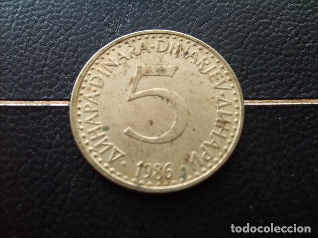 Monedas antiguas de Europa: YUGOSLAVIA 5 DINARA 1986