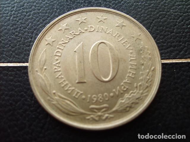 Monedas antiguas de Europa: YUGOSLAVIA 10 DINARA 1980