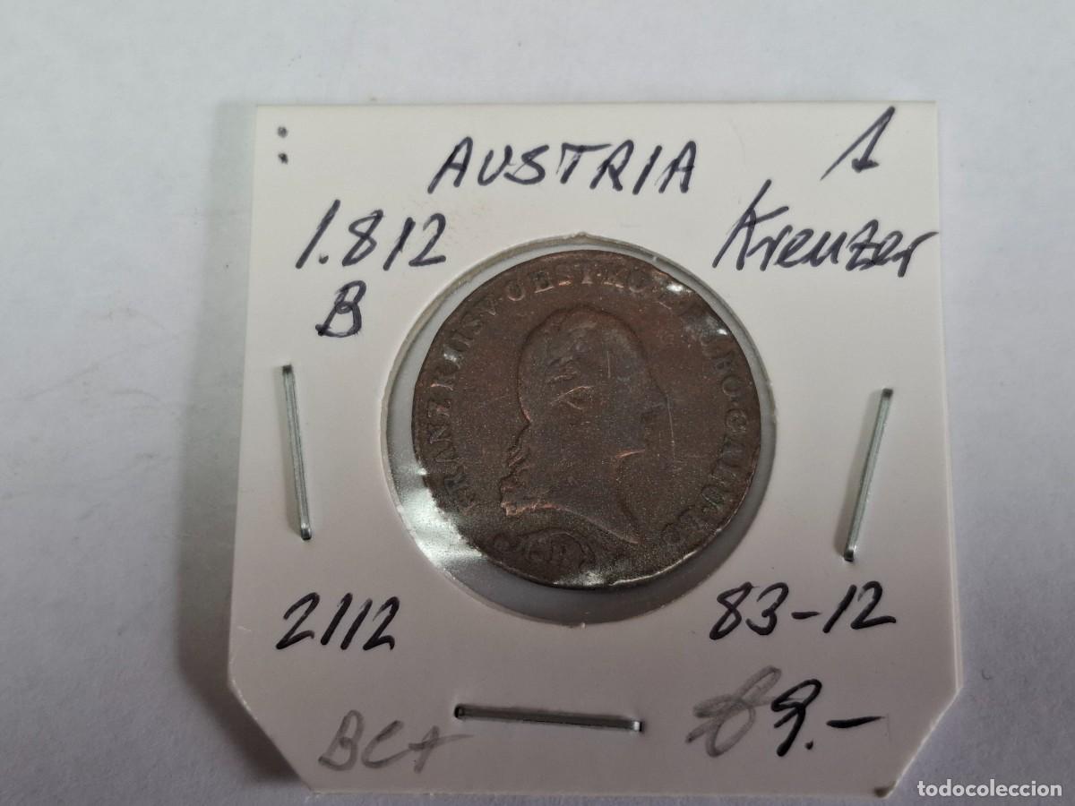 Monedas antiguas de Europa: 1 KREUZER de 1812 B KM 2112 AUSTRIA en BC+