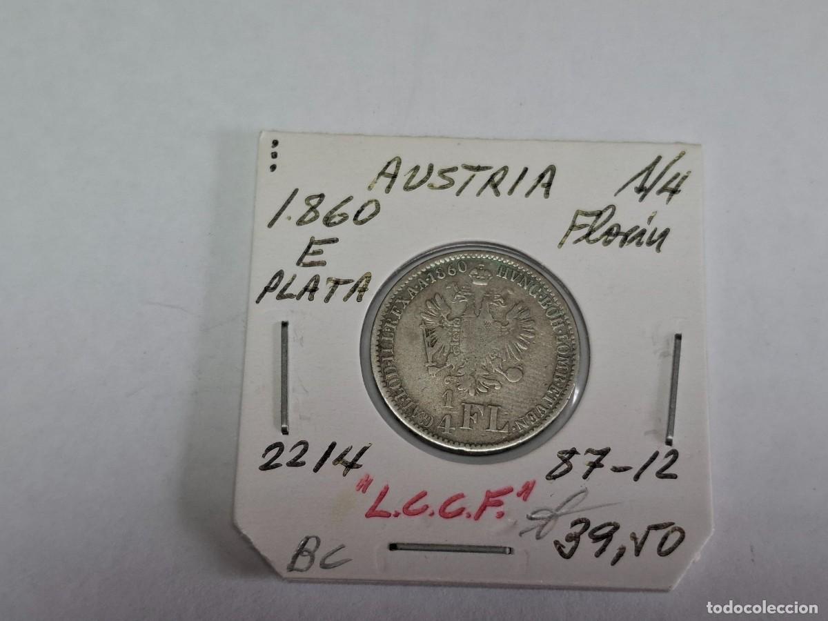 Monedas antiguas de Europa: 1/4 de FLORIN de PLATA de 1860 E KM 2214 AUSTRIA en BC