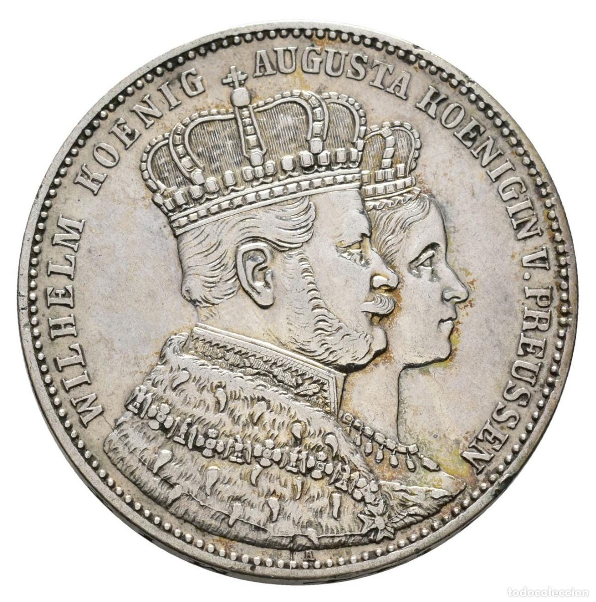 Monedas antiguas de Europa: SC. Prusia-Guillermo I. Taler de coronaci&oacute;n 1861 Berl&iacute;n. EBC-/XF- Plata 18,48 g