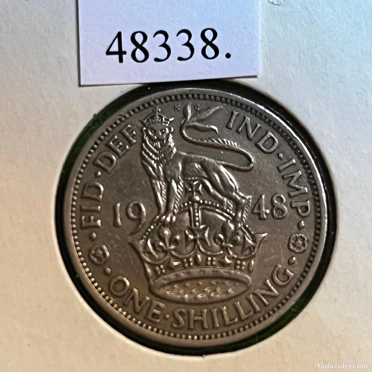 Monedas antiguas de Europa: Inglaterra, 1 chelin, 1948, escudo escoces, UK