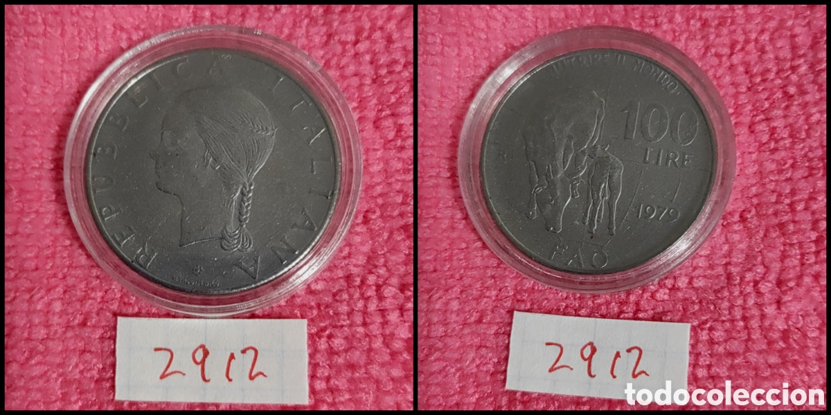 Monedas antiguas de Europa: 100 liras italianas a&ntilde;o 1979, a&ntilde;o mundial de la FAO