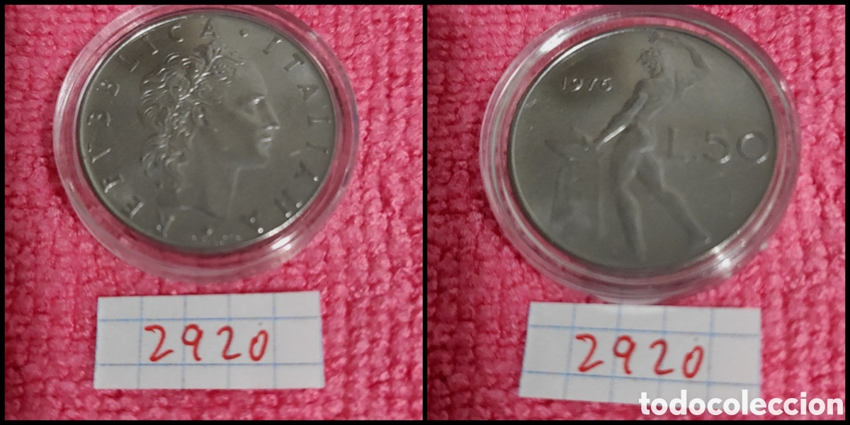Monedas antiguas de Europa: 50 liras italianas a&ntilde;o 1976