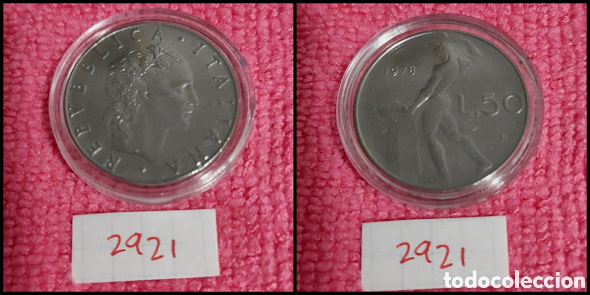 Monedas antiguas de Europa: 50 liras italianas a&ntilde;o 1978
