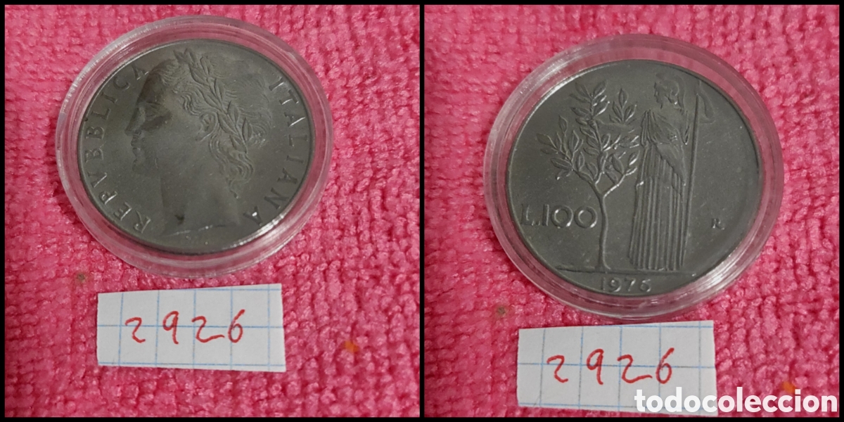 Monedas antiguas de Europa: 100 liras italianas a&ntilde;o 1975
