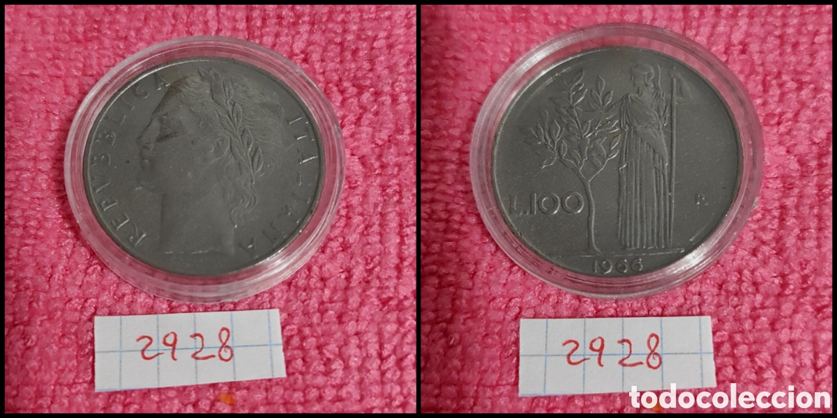 Monedas antiguas de Europa: 100 liras italianas a&ntilde;o 1966