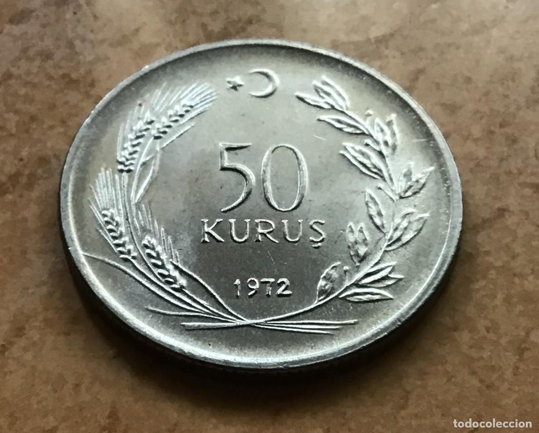 Monedas antiguas de Europa: 50 kurus de Turqu&iacute;a. A&ntilde;o 1972