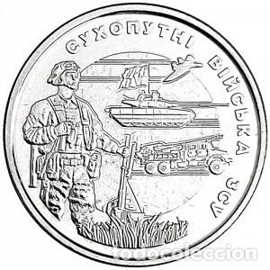 Monedas antiguas de Europa: Ucrania (Ukrania), 10 Grivnas 2021 &rdquo;Fuerzas Terrestres&rdquo; UC#486./ Nueva, sin circular.