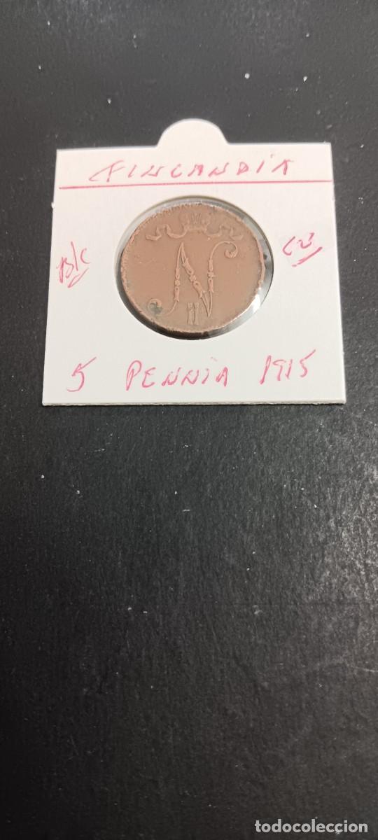 Monedas antiguas de Europa: FINLANDIA 5 PENNIA 1915 BC KM=15 (COBRE) NICOLAS II