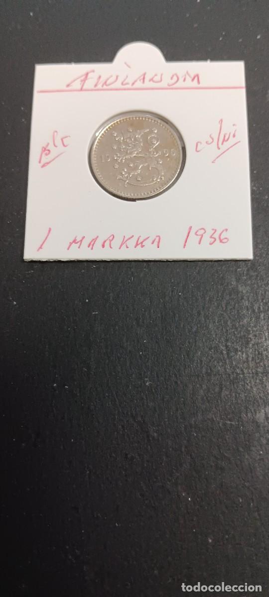 Monedas antiguas de Europa: FINLANDIA 1 MARKKA 1936 BC KM=30 (COBRE-NIQUEL)