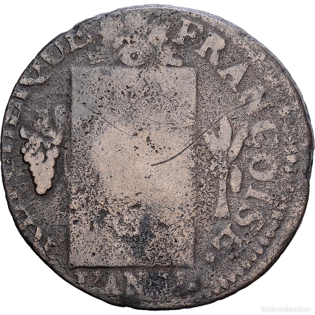 Monedas antiguas de Europa: [#1215186] Francia, Sol, Sol aux balances fran&ccedil;oise, 1793, Lyon, Bronce, BC, Gadoury:19