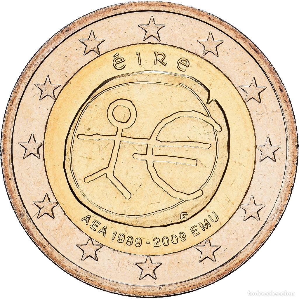 Monedas antiguas de Europa: [#1551727] REP&Uacute;BLICA DE IRLANDA, 2 Euro, 10e anniversaire de l'Union &eacute;conomique et