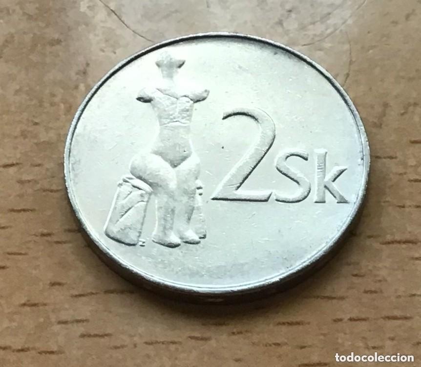 Monedas antiguas de Europa: 2 coronas de Eslovaquia. A&ntilde;o 1995
