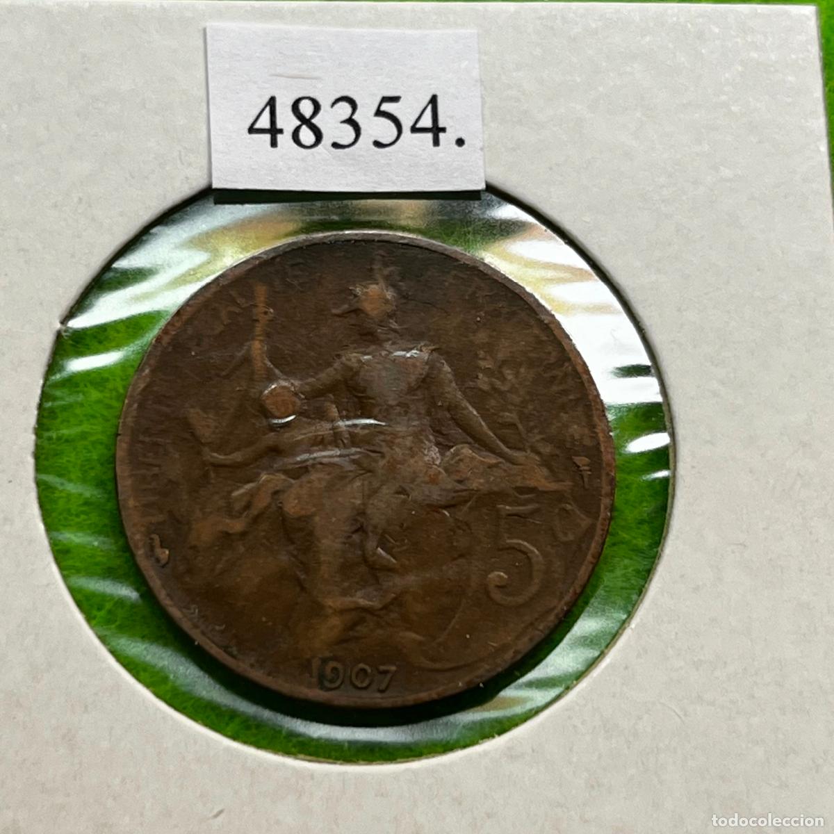 Monedas antiguas de Europa: Francia 5 c&eacute;ntimos 1907