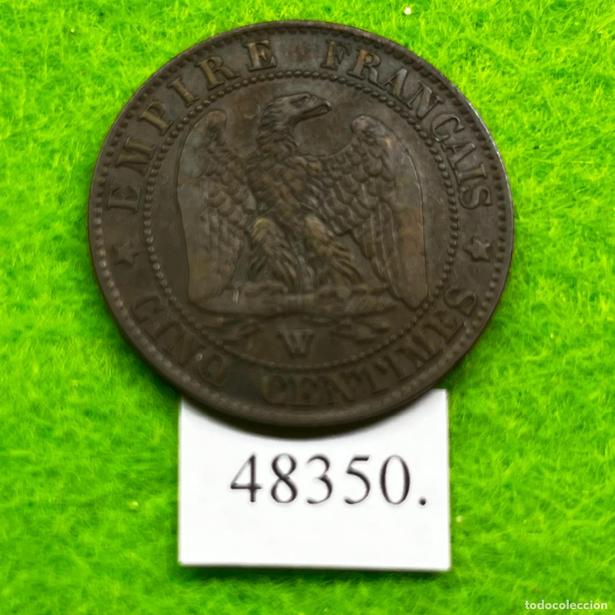 Monedas antiguas de Europa: Francia 5 c&eacute;ntimos 1856 W (ceca) de Lille