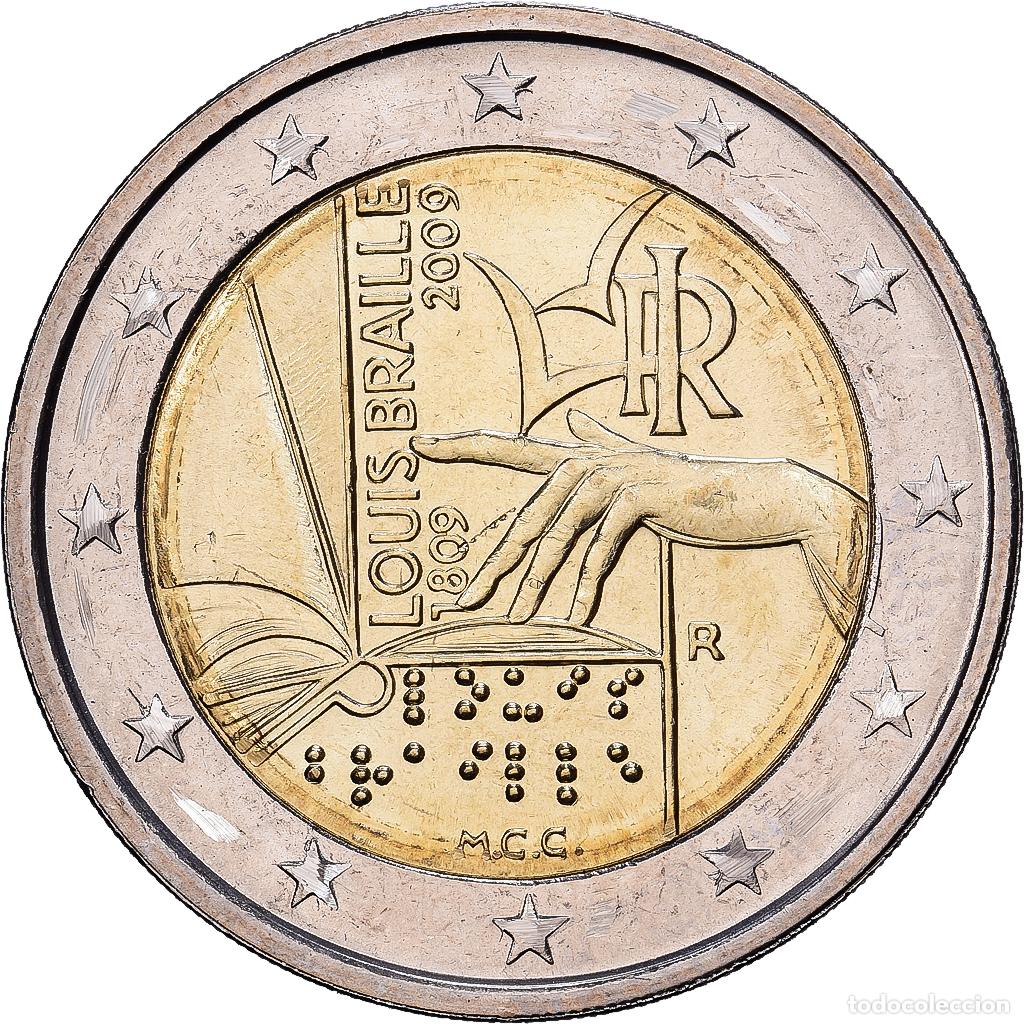 Monedas antiguas de Europa: [#1513729] Italia, 2 Euro, 200e anniversaire de la naissance de Louis Braille, 2009, Rome