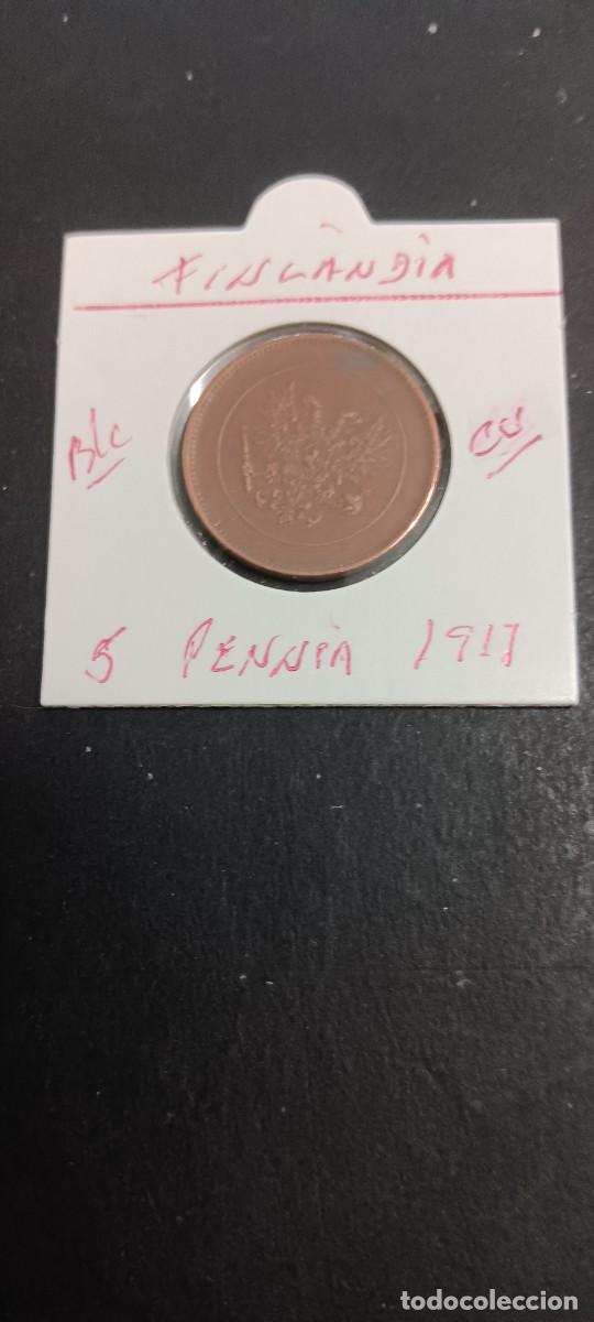 Monedas antiguas de Europa: FINLANDIA 5 PENNIA 1917 BC KM=7 (COBRE) GUERRA CIVIL