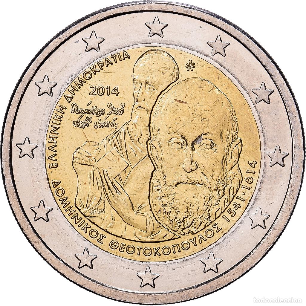 Monedas antiguas de Europa: [#1513734] Grecia, 2 Euro, 400e anniversaire de la mort du peintre Dom&iacute;nikos