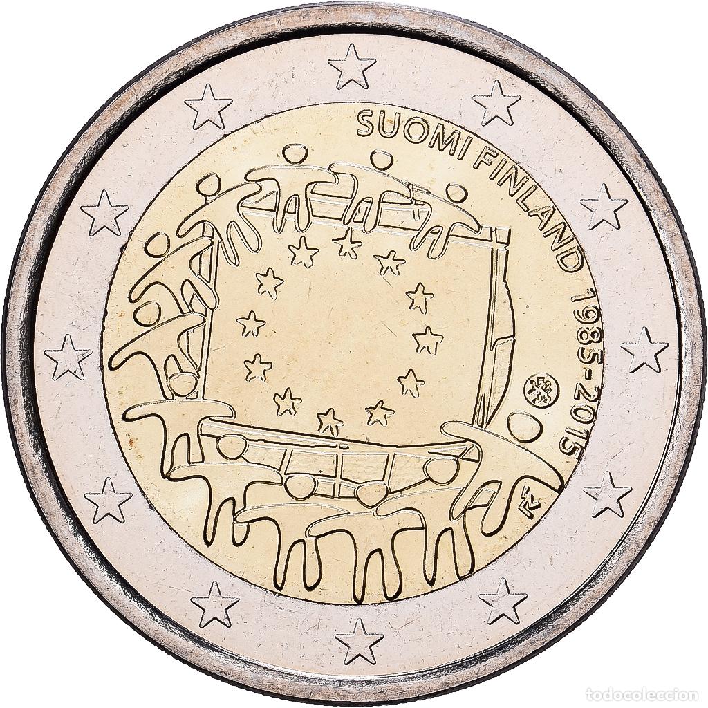 Monedas antiguas de Europa: [#1513736] Finlandia, 2 Euro, 30e anniversaire du drapeau de l'Union Europ&eacute;enne, 2015