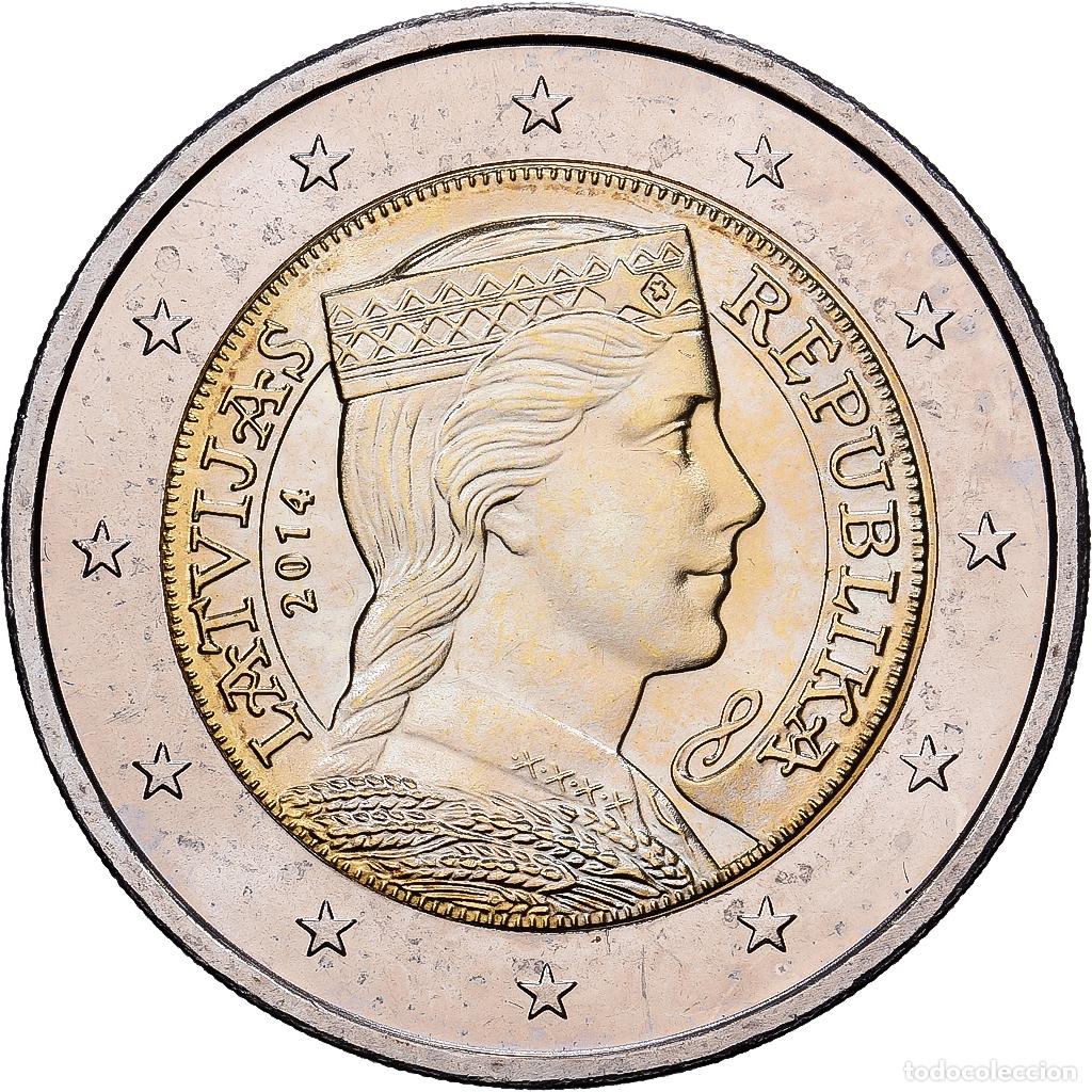 Monedas antiguas de Europa: [#1513741] Letonia, 2 Euro, Le profil droit d'une femme lettone en costume traditionnel
