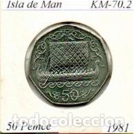 Monedas antiguas de Europa: ISLA DE MAN 1981, 50 PENCE, KM-70.2, SC;