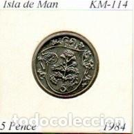 Monedas antiguas de Europa: ISLA DE MAN 1984, 5 PENCE, KM-114, SC;